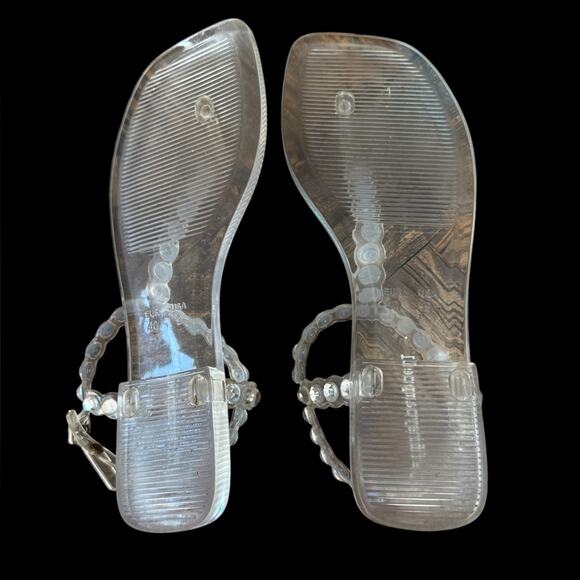 Jeffrey Campbell Jemmin Embellished T Bar Clear Jelly SandaClear Women's Sandals - Picture 7 of 7